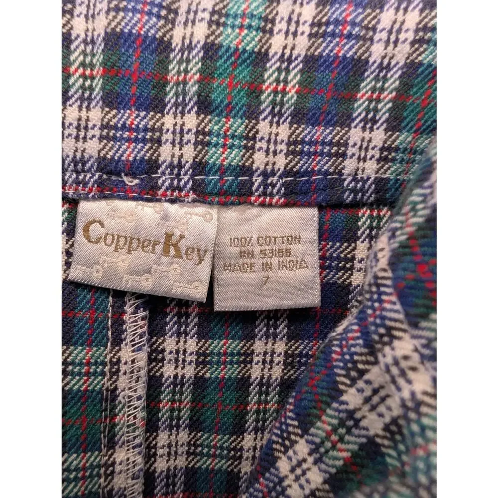 Vintage 100% cotton plaid mini skirt